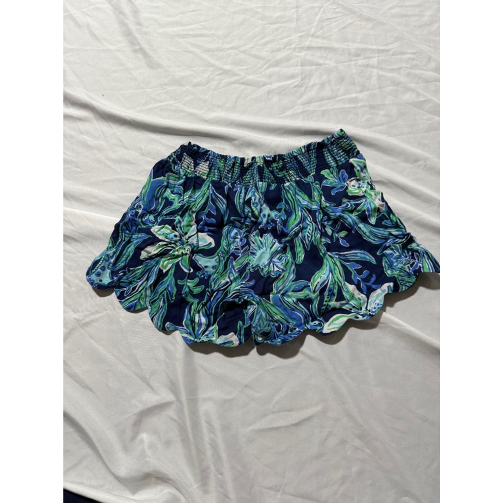 Girls Lilly Pulitzer Shorts XXS Blue Green Floral - Picture 2 of 4